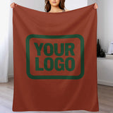 Custom Coral Red Green Blanket