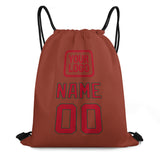 Custom Coral Red Red Drawstring Bag