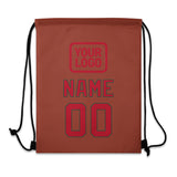Custom Coral Red Red Drawstring Bag