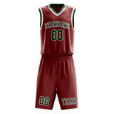 Custom Coral Red Green Basketball Set