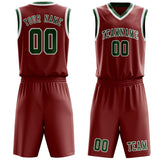 Custom Coral Red Green Basketball Set