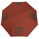 Custom Coral Red Dark Green Automatic Umbrella