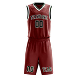Custom Coral Red Dark Green Basketball Set