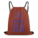 Custom Coral Red Light Purple Drawstring Bag