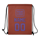Custom Coral Red Light Purple Drawstring Bag
