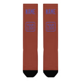 Custom Coral Red Light Purple Knee-High Sock