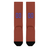Custom Coral Red Light Purple Knee-High Sock