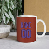 Custom Coral Red Light Purple Mug