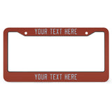 Custom Coral Red Light Blue License Plate Frame