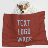 Custom Coral Red Light Blue Pet Blanket