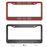 Custom Coral Red Light Blue License Plate Frame