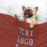 Custom Coral Red Light Blue Pet Blanket