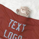 Custom Coral Red Light Blue Pet Blanket