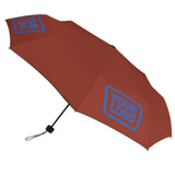 Custom Coral Red Sky Blue Automatic Umbrella