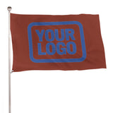 Custom Coral Red Sky Blue Flag
