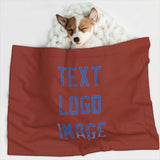 Custom Coral Red Sky Blue Pet Blanket