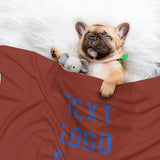Custom Coral Red Sky Blue Pet Blanket