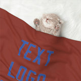 Custom Coral Red Sky Blue Pet Blanket