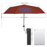 Custom Coral Red Sky Blue Automatic Umbrella