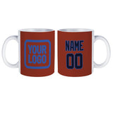 Custom Coral Red Navy Mug