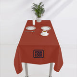 Custom Coral Red Sky Blue Square Table Cloth