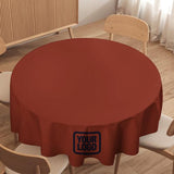 Custom Coral Red Navy Round Table Cloth