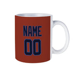 Custom Coral Red Navy Mug