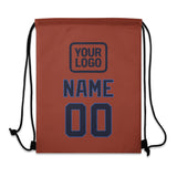 Custom Coral Red Navy Drawstring Bag