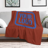 Custom Coral Red Sky Blue Blanket