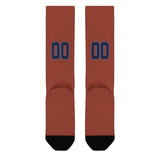 Custom Coral Red Navy Knee-High Sock