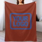 Custom Coral Red Sky Blue Blanket