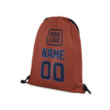 Custom Coral Red Navy Drawstring Bag