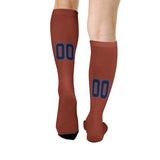 Custom Coral Red Navy Knee-High Sock
