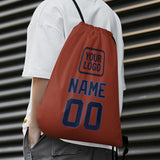 Custom Coral Red Navy Drawstring Bag