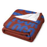 Custom Coral Red Sky Blue Blanket