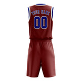 Custom Coral Red Sky Blue Basketball Set