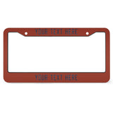 Custom Coral Red Blue License Plate Frame