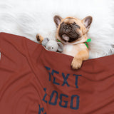 Custom Coral Red Blue Pet Blanket