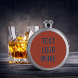 Custom Coral Red Blue Hip Flask