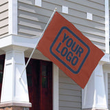 Custom Coral Red Blue Flag