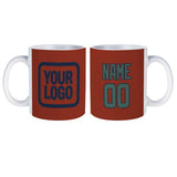 Custom Coral Red Blue Green Mug
