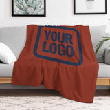 Custom Coral Red Blue Blanket
