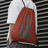 Custom Coral Red Blue Green Drawstring Bag