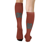 Custom Coral Red Blue Green Knee-High Sock