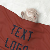 Custom Coral Red Navy Pet Blanket