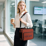 Custom Coral Red Navy Lunch Bag