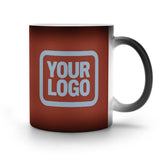 Custom Coral Red Light Blue Magic Mug