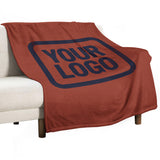Custom Coral Red Navy Blanket