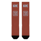 Custom Coral Red Light Blue Knee-High Sock