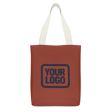 Custom Coral Red Light Blue Canvas Tote Bag